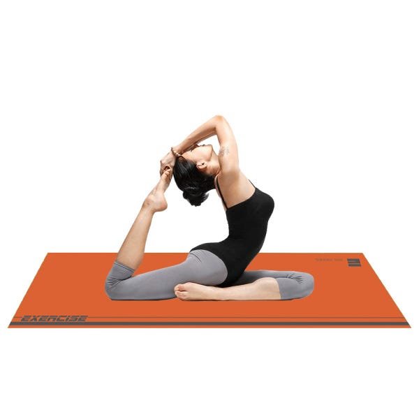 Tapete para Rolo de Treino de Bike Yoga Pilates Cinza e Laranja 66x185cm Casa Dona - 4