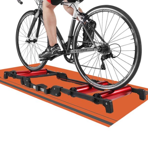 Tapete para Rolo de Treino de Bike Yoga Pilates Cinza e Laranja 66x185cm Casa Dona - 2