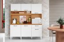 Ver imagem 1 de Kit Cozinha Siena 160cm com Nicho para Forno/microondas - Cinamomo/branco Aramóveis