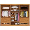 Ver imagem 2 de Guarda-roupa Casal com Espelho 6 Portas 6 Gavetas Móveis Europa Ripado Potente Peroba
