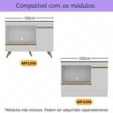 Ver imagem 2 de Kit Rodapé para Balcão Cozinha 105cm Veneza com Pés Multimóveis Mp3753 Branco