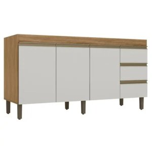 Balcão Gabinete de Pia Karen 159 Cm Nature Off White