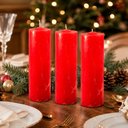 Ver imagem 3 de Velas Vermelha Decoração Natal Arranjo Centro Mesa Kit 12PÇS