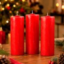 Ver imagem 1 de Velas Vermelha Decoração Natal Arranjo Centro Mesa Kit 12PÇS