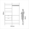 Guarda Roupa Closet Industrial Modulado 2 Peças 145,4cm 100% MDF   - 4
