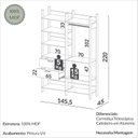 Ver imagem 3 de Guarda Roupa Closet Industrial Modulado 2 Peças 145,4cm 100% MDF Branco/Freijó/Off White