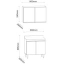 Ver imagem 2 de Kit Balcão Cooktop e Armário Aéreo Ellen 4 Portas Preto Maderatto Móveis