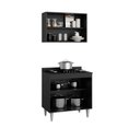 Ver imagem 3 de Kit Balcão Cooktop e Armário Aéreo Ellen 4 Portas Preto Maderatto Móveis