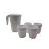 Kit Suco 1 Jarra de 1,5 litros com 4 Copos de 400 ml Cozinha Dehaus Branco Opaco Dhause - 1