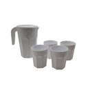 Ver imagem 1 de Kit Suco 1 Jarra de 1,5 Litros com 4 Copos de 400 Ml Cozinha Dehaus Branco Opaco Dhause