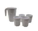 Ver imagem 1 de Kit Suco 1 Jarra de 1,5 Litros com 4 Copos de 400 Ml Cozinha Dehaus Branco Opaco Dhause