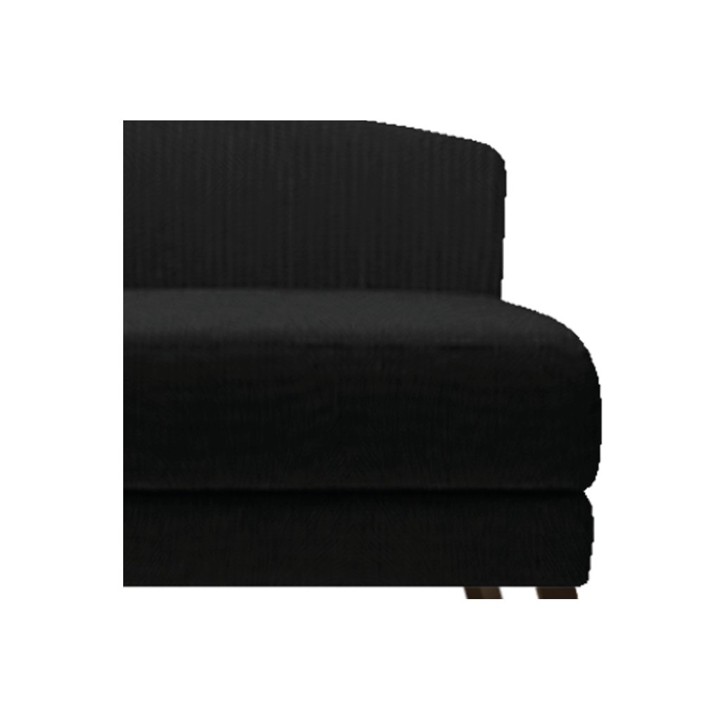 Recamier Heitor 160cm com Almofada Lado Esquerdo Suede - ADJ Decor - Preto/Bege - 5