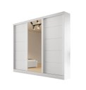 Ver imagem 1 de Guarda-roupa Solteiro Espelho 4 Gavetas 2,21m - Capri-branco - Bianchi Móveis