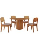Ver imagem 2 de Mesa de Jantar Eloise 90cm Tampo Mdf Laminado com 4 Cadeiras Copper Premium Moderna Mobília