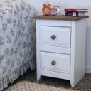 Ver imagem 4 de Mesa de Cabeceira com 2 Gavetas Branco