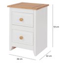 Ver imagem 7 de Mesa de Cabeceira com 2 Gavetas Branco