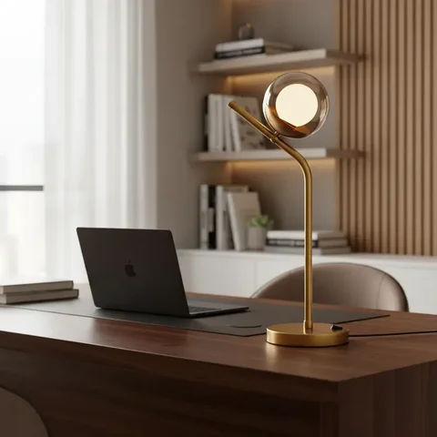 Abajur Luminaria de Mesa Moderno Michelle Inclinado Globo 10cm Decoração Casa Sala Quarto Escritório