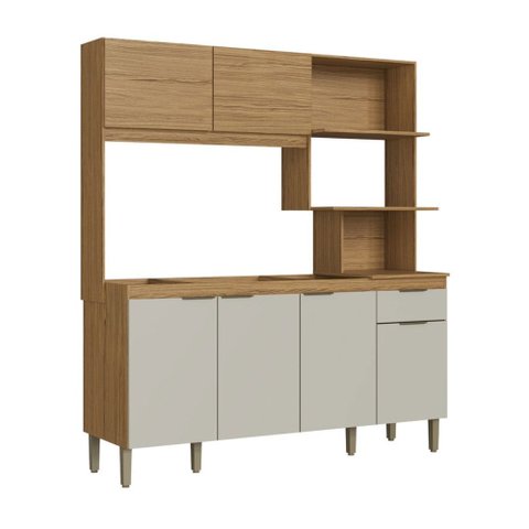 Cozinha Compacta 6 Portas 1 Gaveta Co1610 Naturalle/cristalo - Decibal