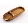 Gamela Oval em madeira teca com repartição 21 x 44,5 cm - 1