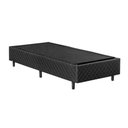 Ver imagem 2 de Cama Box Solteiro Colchão Mola Ensacada Belos Sonhos + Box Poliéster 60x88x188:preto