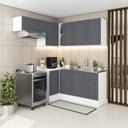 Ver imagem 1 de Cozinha 5 Peças com Rodapé Pérola Yescasa Cinza/Branco