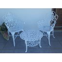 Ver imagem 2 de Conjunto de Mesa para Jardim Floral com 2 Poltronas e Mesa Baixa em Alumínio Fundido Unifer Móveis
