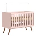 Ver imagem 3 de Berço Americano 3820 e Cômoda Infantil 3825 Q Encanto Retrô Rosa com Colchão Gazin - Qmovi