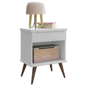 Mesa de Apoio Infantil Retrô Melinda com 1 Gaveta Branco - Phoenix Baby