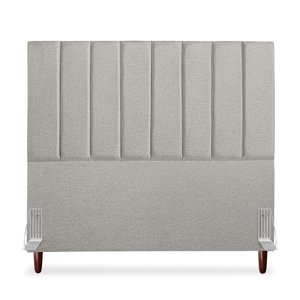 Cabeceira Estofada Queen Carla 160 Cm Linho Cinza com Frames