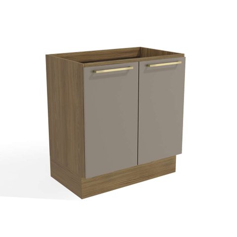 Balcão de Cozinha Botanic 80cm 02 Portas M623 Kappesberg Nogueira/fendi