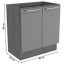 Ver imagem 4 de Balcão de Cozinha Botanic 80cm 02 Portas M623 Kappesberg Nogueira/fendi