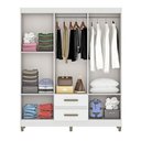 Ver imagem 3 de Guarda Roupa Casal 6 Portas 2 Gavetas Coimbra 140cm Rp1620 Cor Branco - Fellicci Móveis