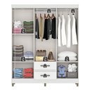 Ver imagem 4 de Guarda Roupa Casal 6 Portas 2 Gavetas Coimbra 140cm Rp1620 Cor Branco - Fellicci Móveis