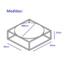 Ver imagem 5 de Mesa de Centro Sala 84x84x35cm Aço Branco e Madeira Industrial Moon Don Castro Decor