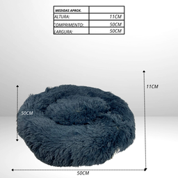 Caminha Cama Pet 50x50 Peludo Liso Pet Redonda Colors Azul Escuro - 5