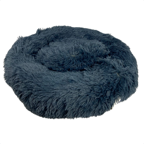 Caminha Cama Pet 50x50 Peludo Liso Pet Redonda Colors Azul Escuro