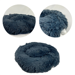 Caminha Cama Pet 50x50 Peludo Liso Pet Redonda Colors Azul Escuro - 2
