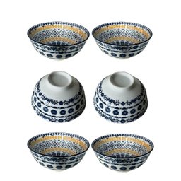 Cerâmica Portuguesa Kit 06 Bowll para Sobremesa Caldos Mek Kit Cerâmico com 6 Tigelas Cumbucas - 1