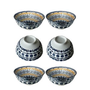 Cerâmica Portuguesa Kit 06 Bowll para Sobremesa Caldos Mek Kit Cerâmico com 6 Tigelas Cumbucas