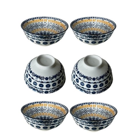 Cerâmica Portuguesa Kit 06 Bowll para Sobremesa Caldos Mek Kit Cerâmico com 6 Tigelas Cumbucas