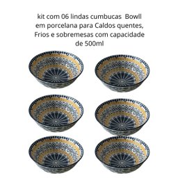 Cerâmica Portuguesa Kit 06 Bowll para Sobremesa Caldos Mek Kit Cerâmico com 6 Tigelas Cumbucas - 4