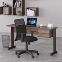 Ver imagem 1 de Mesa para Escritório Retangular Lumela 2 Gavetas MDP 120cm Marrom Plata Móveis