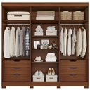 Ver imagem 4 de Guarda-Roupa Casal Maite 6 Portas 6 Gavetas com Espelhos e Pés MDF Pm Home
