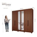 Ver imagem 3 de Guarda-Roupa Casal Maite 6 Portas 6 Gavetas com Espelhos e Pés MDF Pm Home