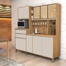 Armário Gabi Cozinha Completa Compacta Mdf Vidro Reflecta:off White - 2