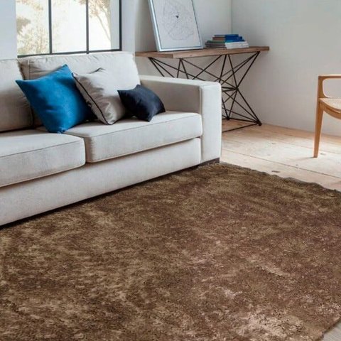 Tapete Felpudo Quarto Sala Perbrevis 1,00Mx1,50M Caramelo Casa Dona