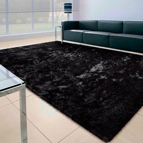 Tapete Felpudo Apolo Soft Casa Dona 100x150 Preto