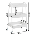 Ver imagem 4 de Carrinho Organizador Multiuso 3 Prateleiras Metal Rodinhas