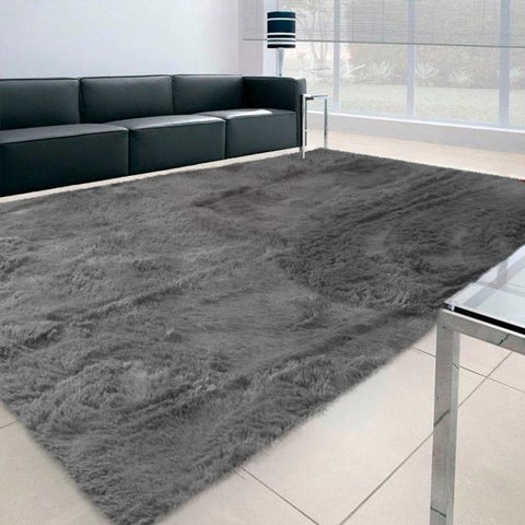 Tapete Felpudo Apolo Soft Casa Dona Cinza 150x200cm