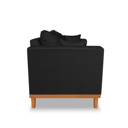 Sofá Rustico Viena 02 Lugares para Recepção Suede Preto - Madeira Prima Deccor - 4